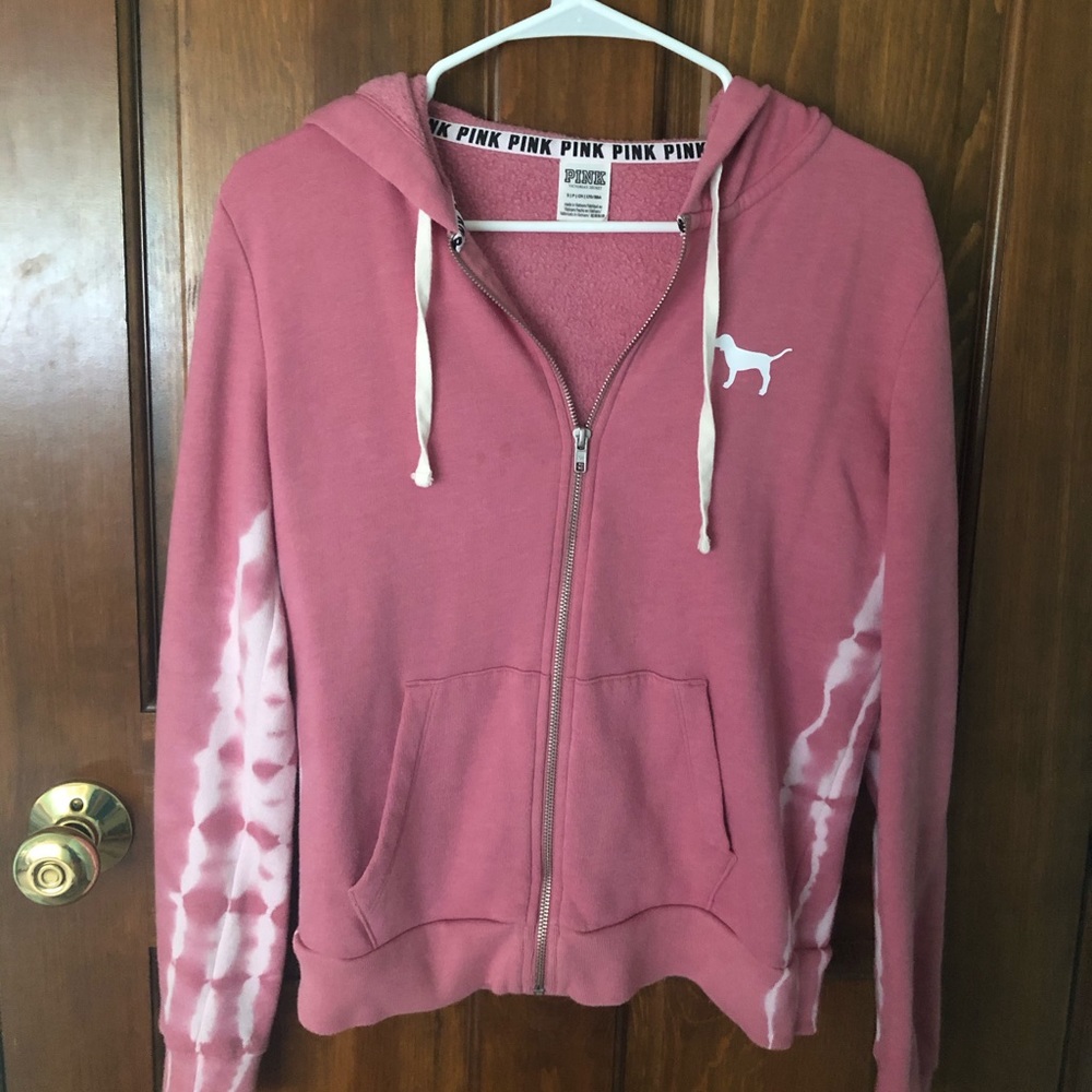 Pink/Tie-Dye zip up hoodie from PINK/VS